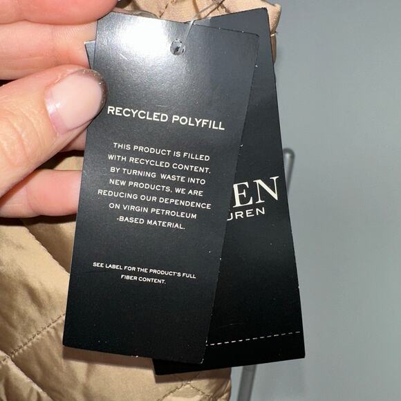 Lauren Ralph Lauren Women’s Classic Camel Corduroy-Trim Quilted Vest, Size L,NWT - Picture 8 of 8